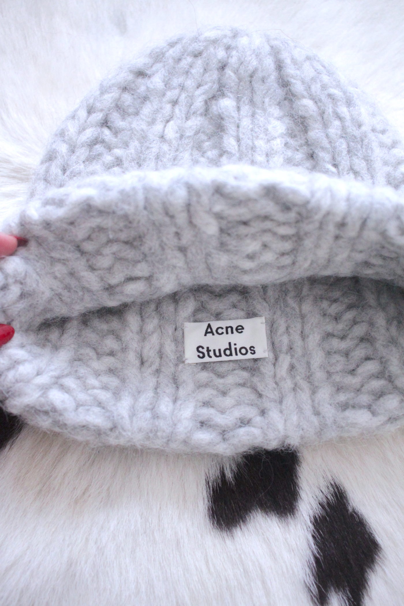 Acne Studios grey beanie alpaga