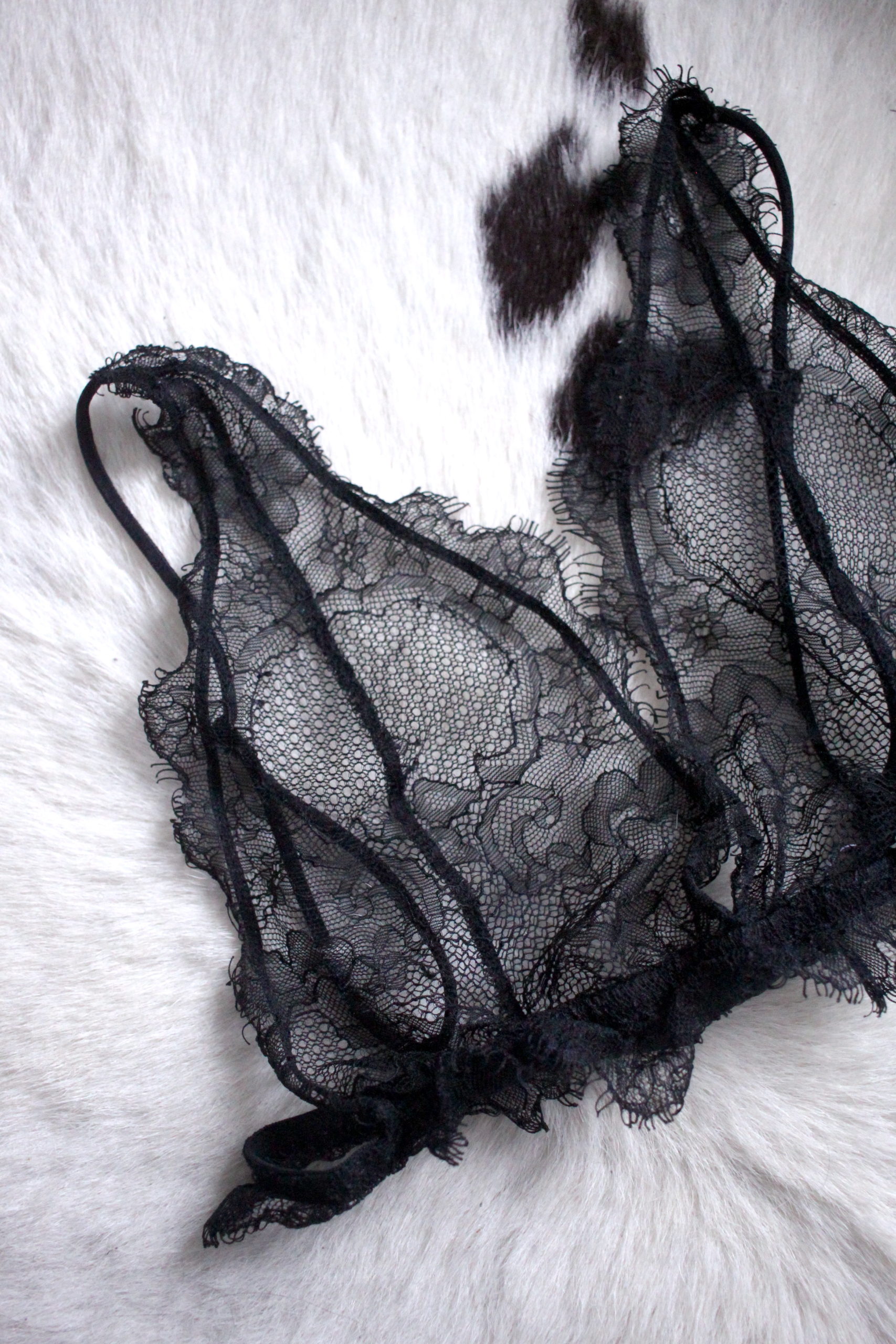 Anine Bing black lace bra side