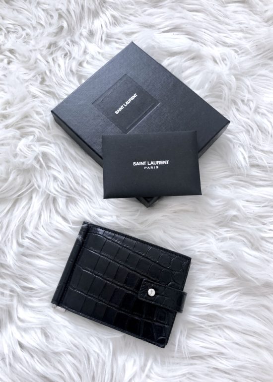 Croco wallet leather saint laurent