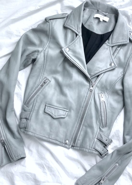 IRO leather jacket light blue