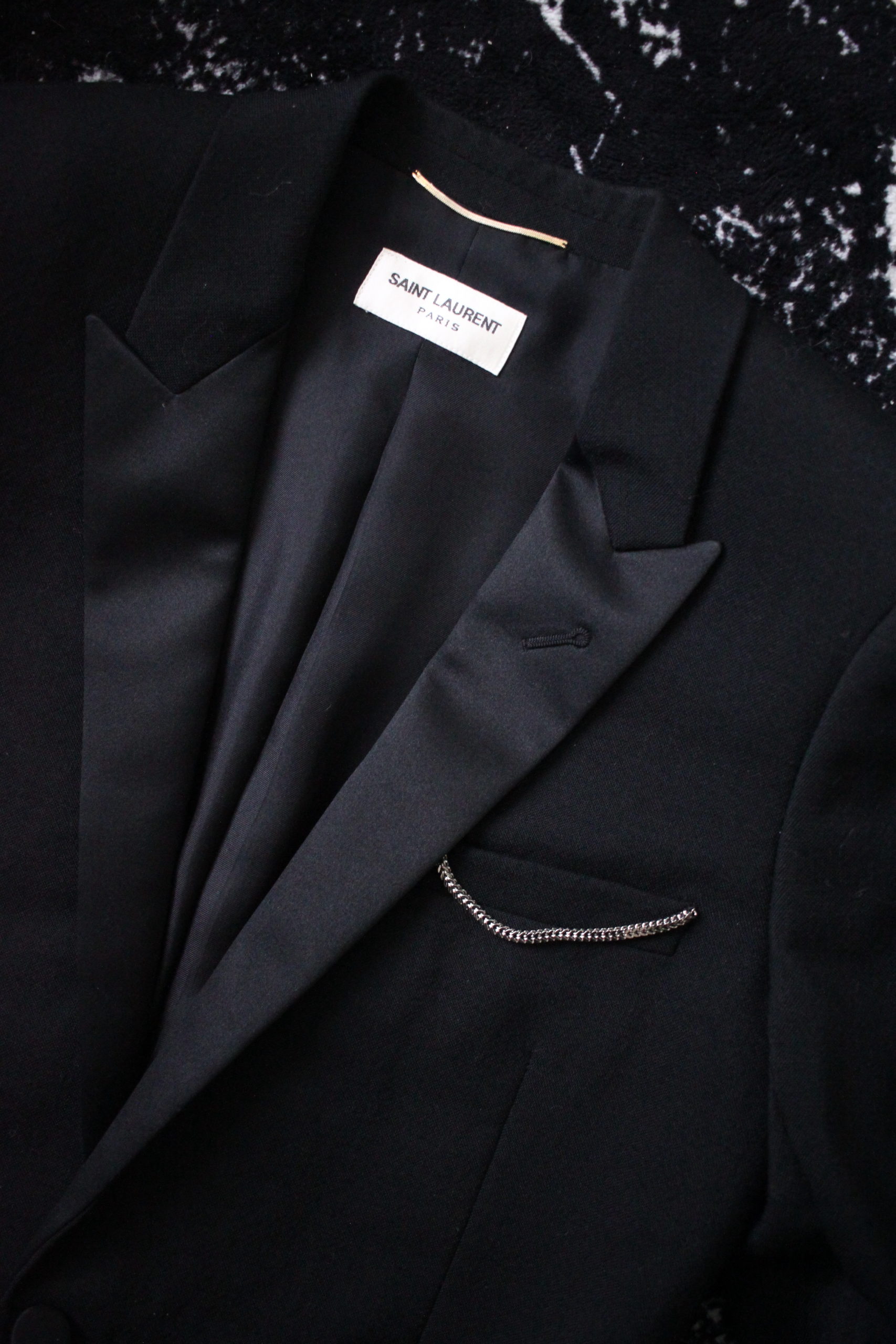 SLP smoking silk collar wool blazer