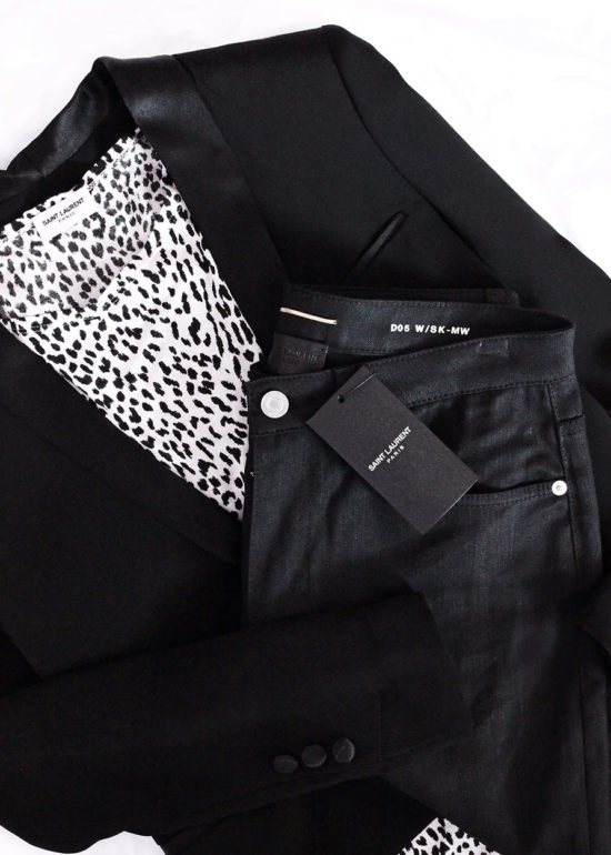 Saint-Laurent-Black-Jeans-Leopard-T-shirt-Blazer