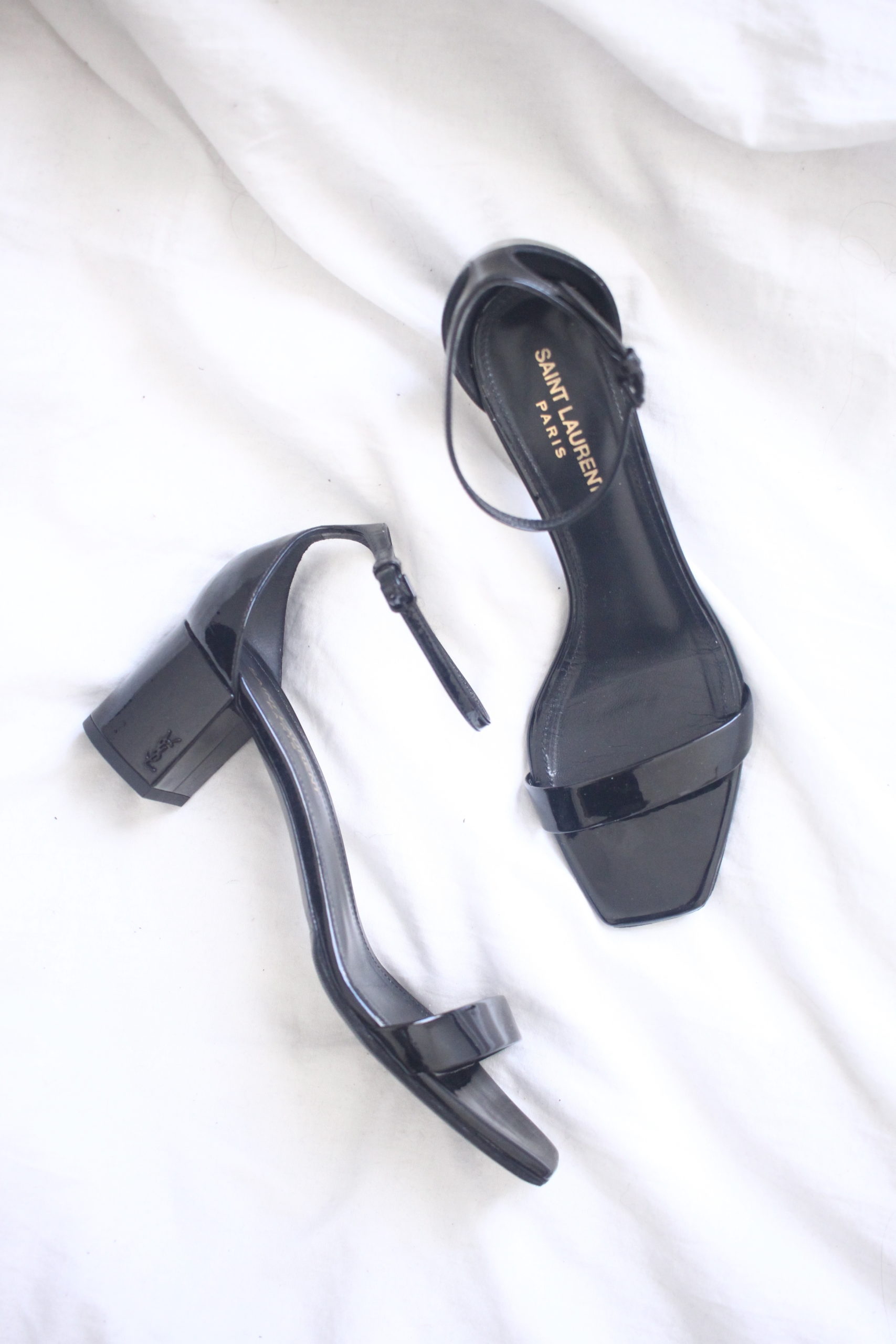 Saint Laurent black patent sandals