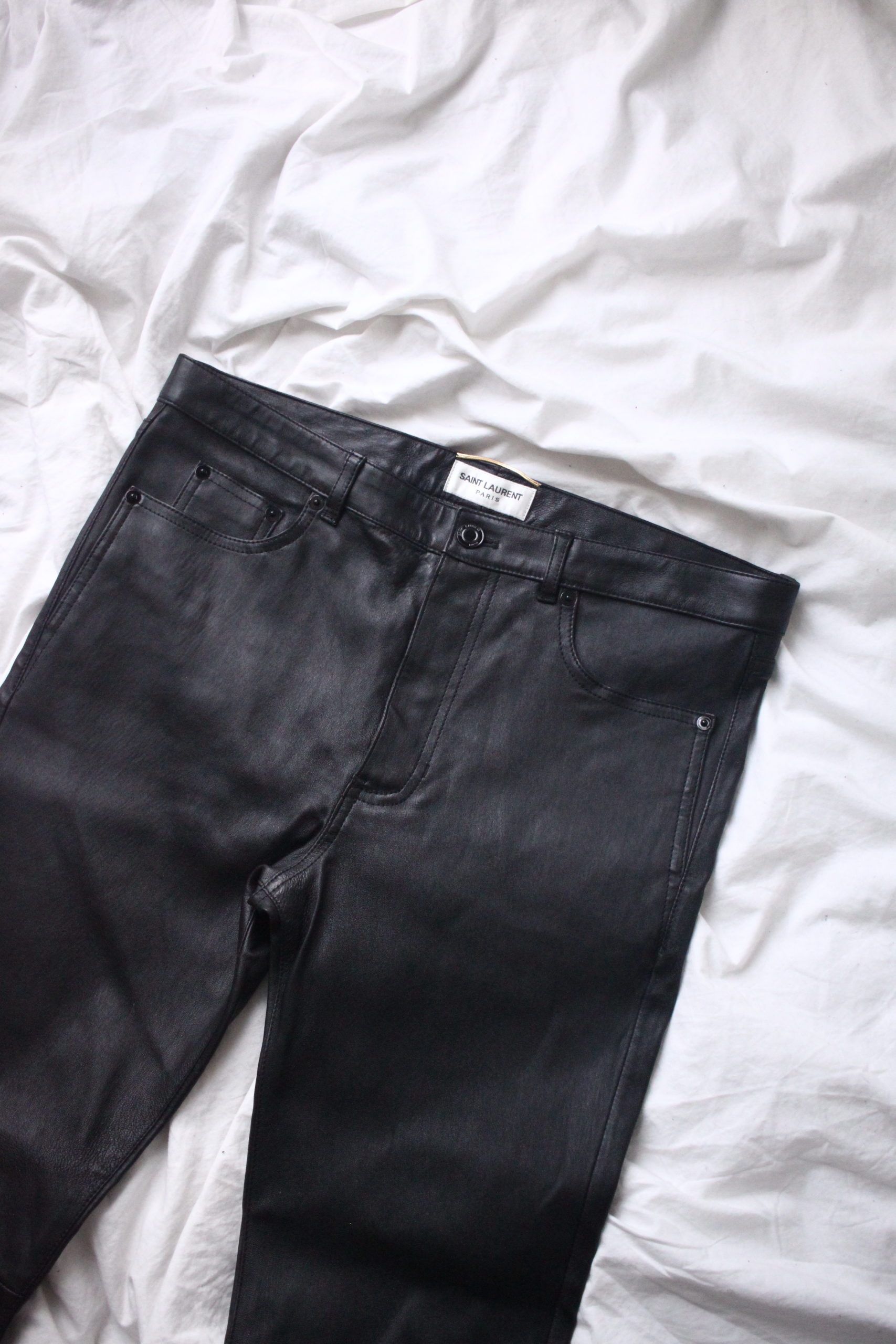 Saint Laurent leather skinny trousers