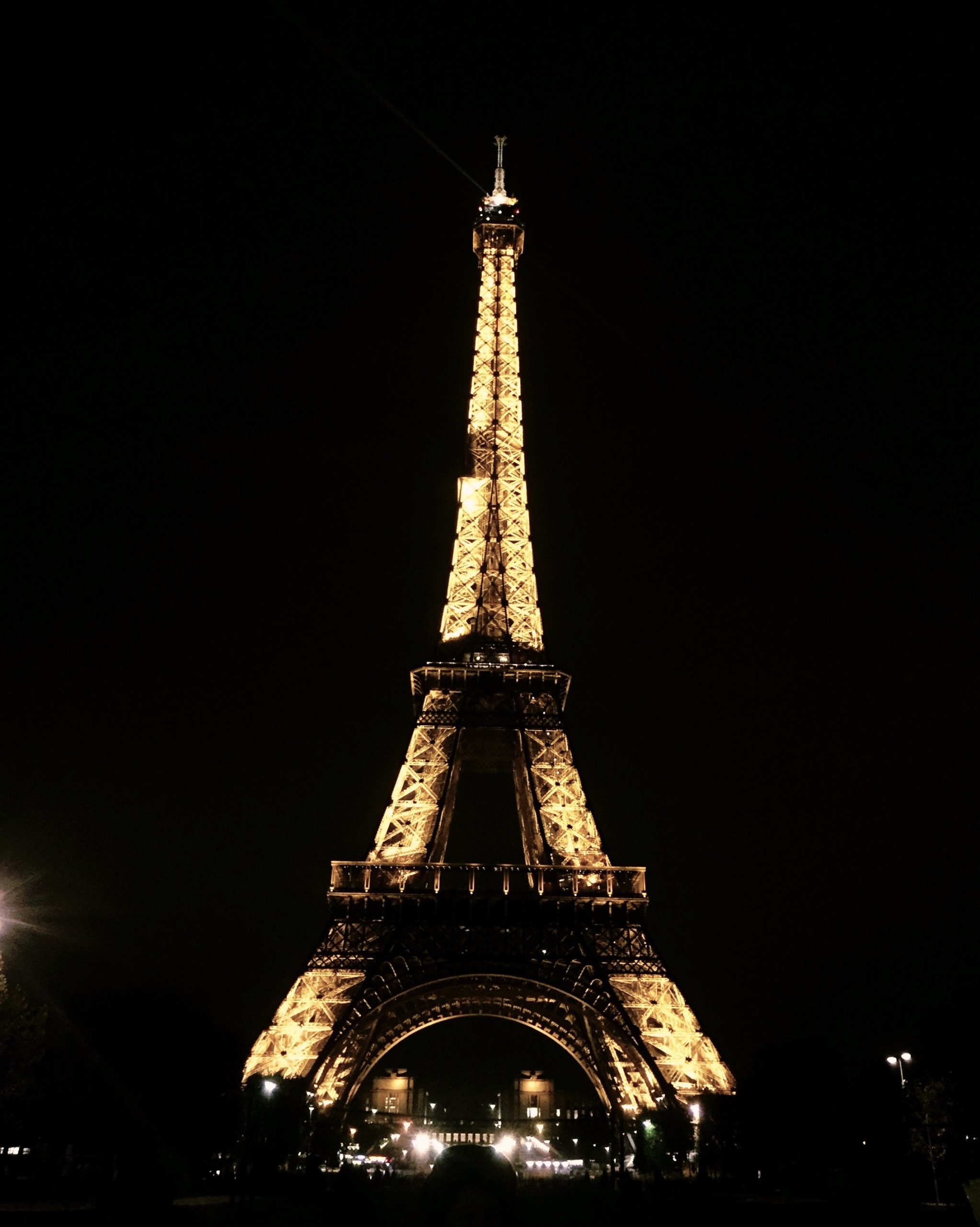 Golden Eiffel Tower Paris Night