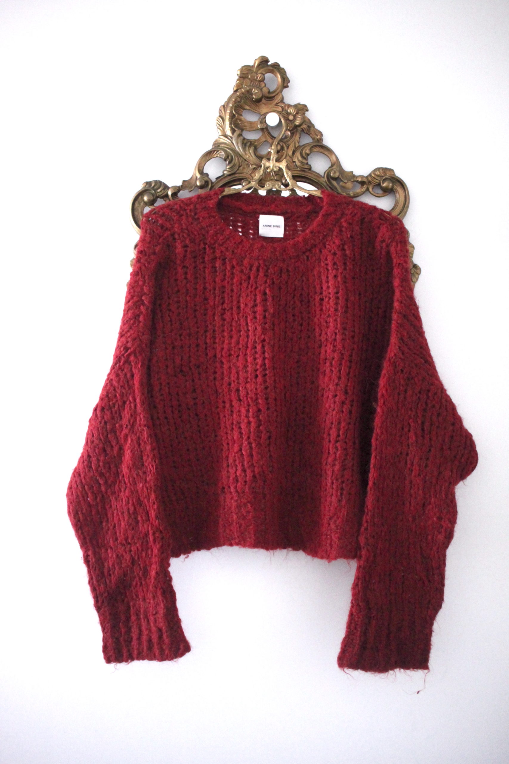 Anine Bing red wool oversized sweater