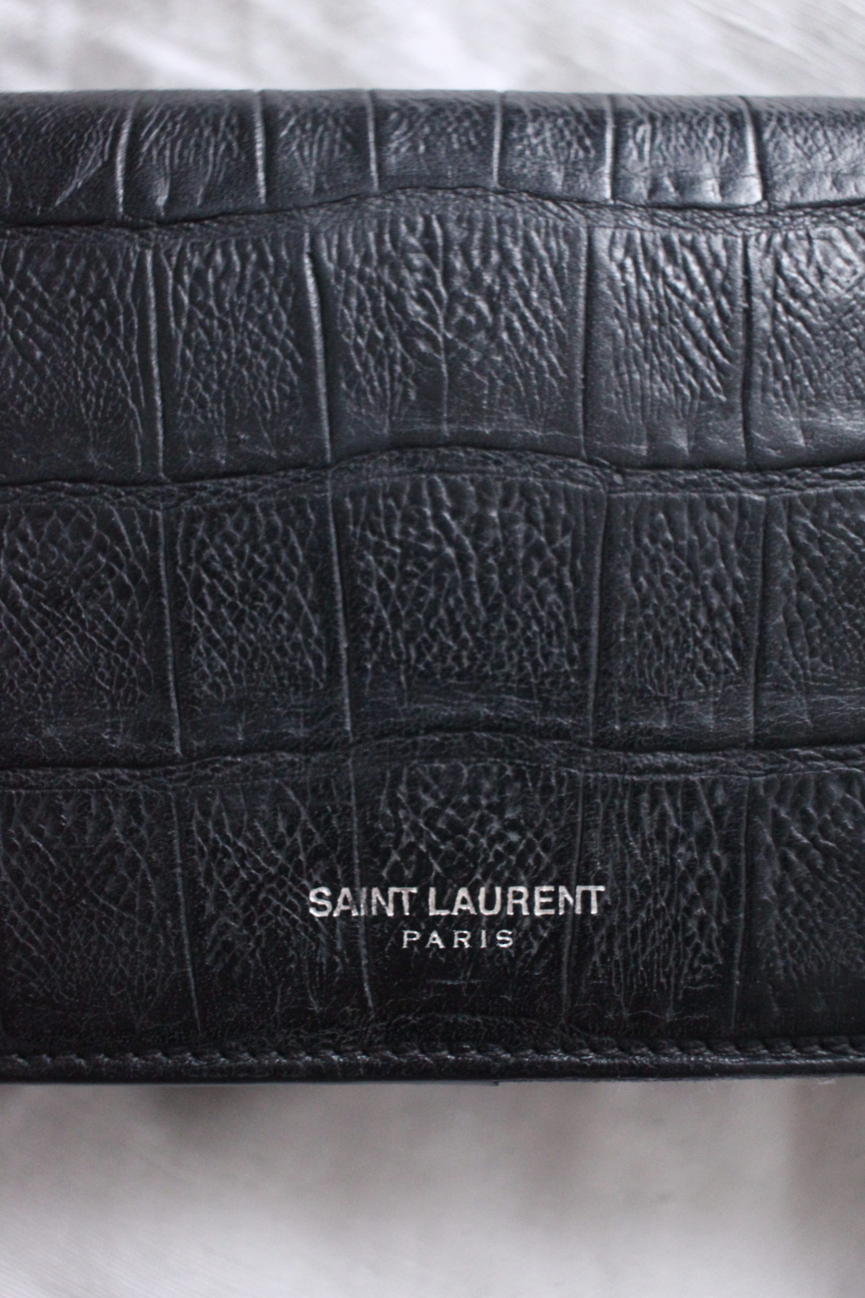 SLP croco wallet Saint Laurent blk