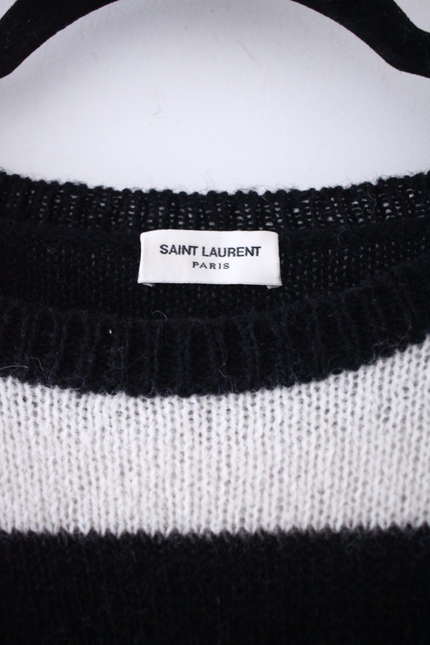 Saint Laurent stripe knit black white crop brand