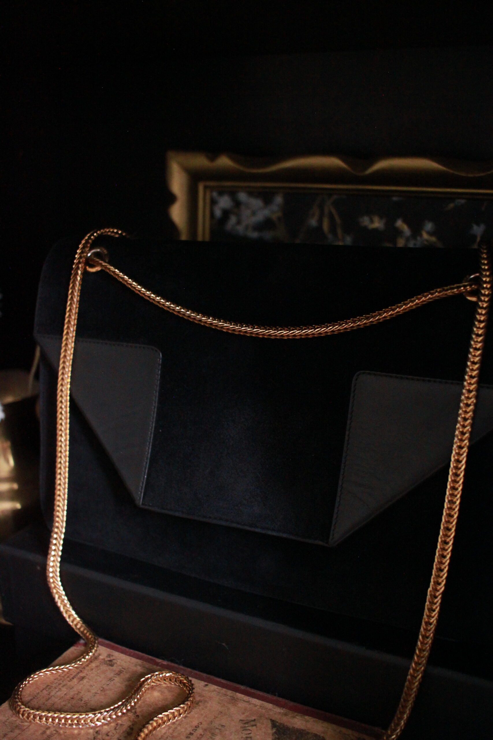 Saint Laurent Betty suede bag golden chain purse