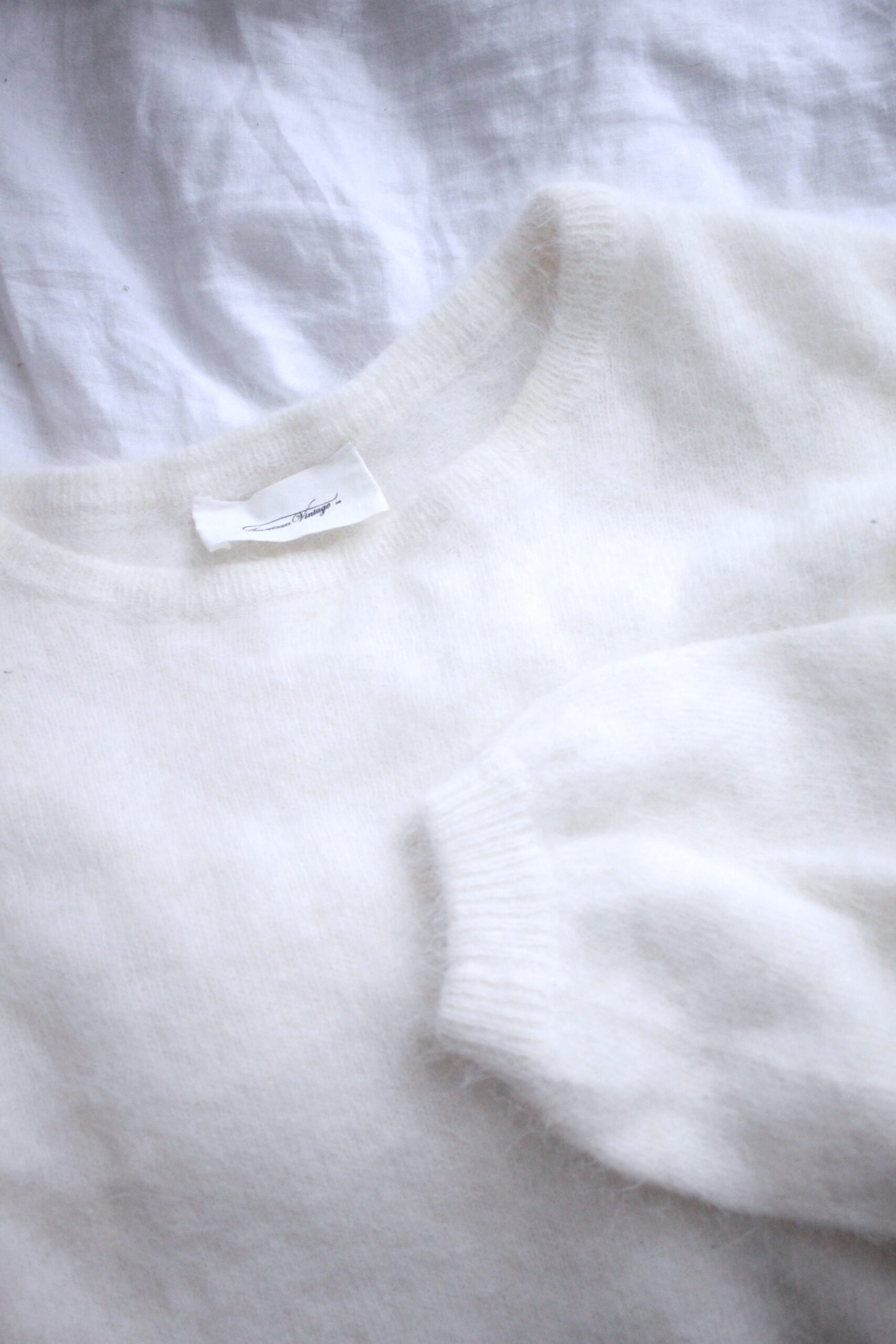 American Vintage cream angora knit