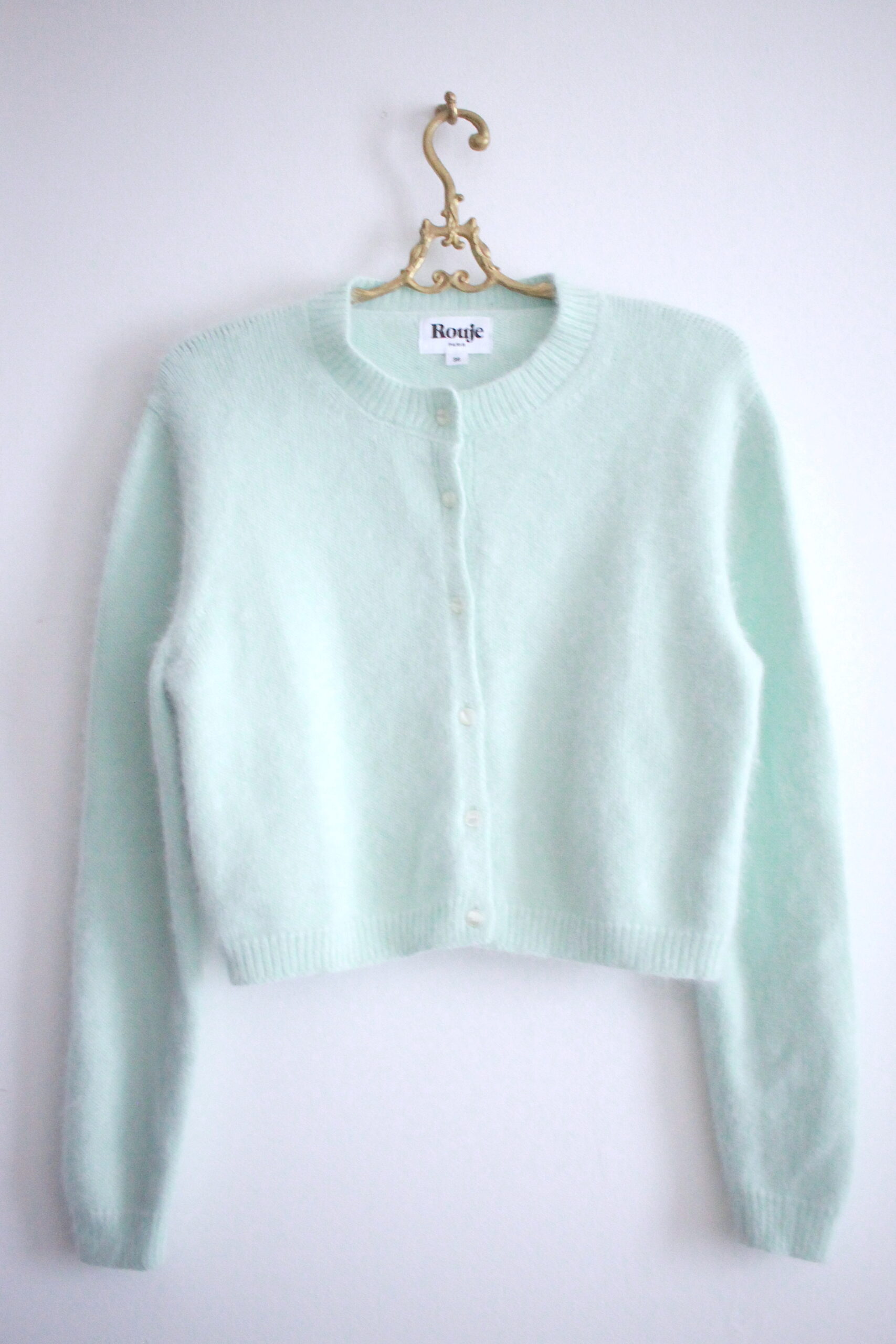 Rouje knit cardi angora mint green oversized