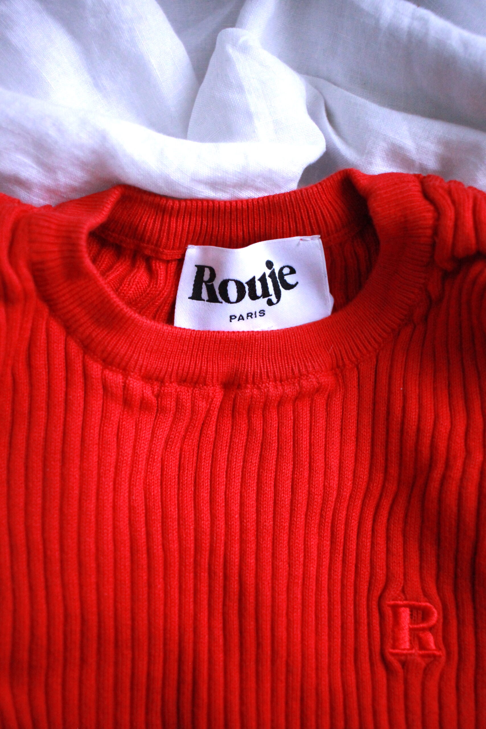 Rouje red knit tee rib brand