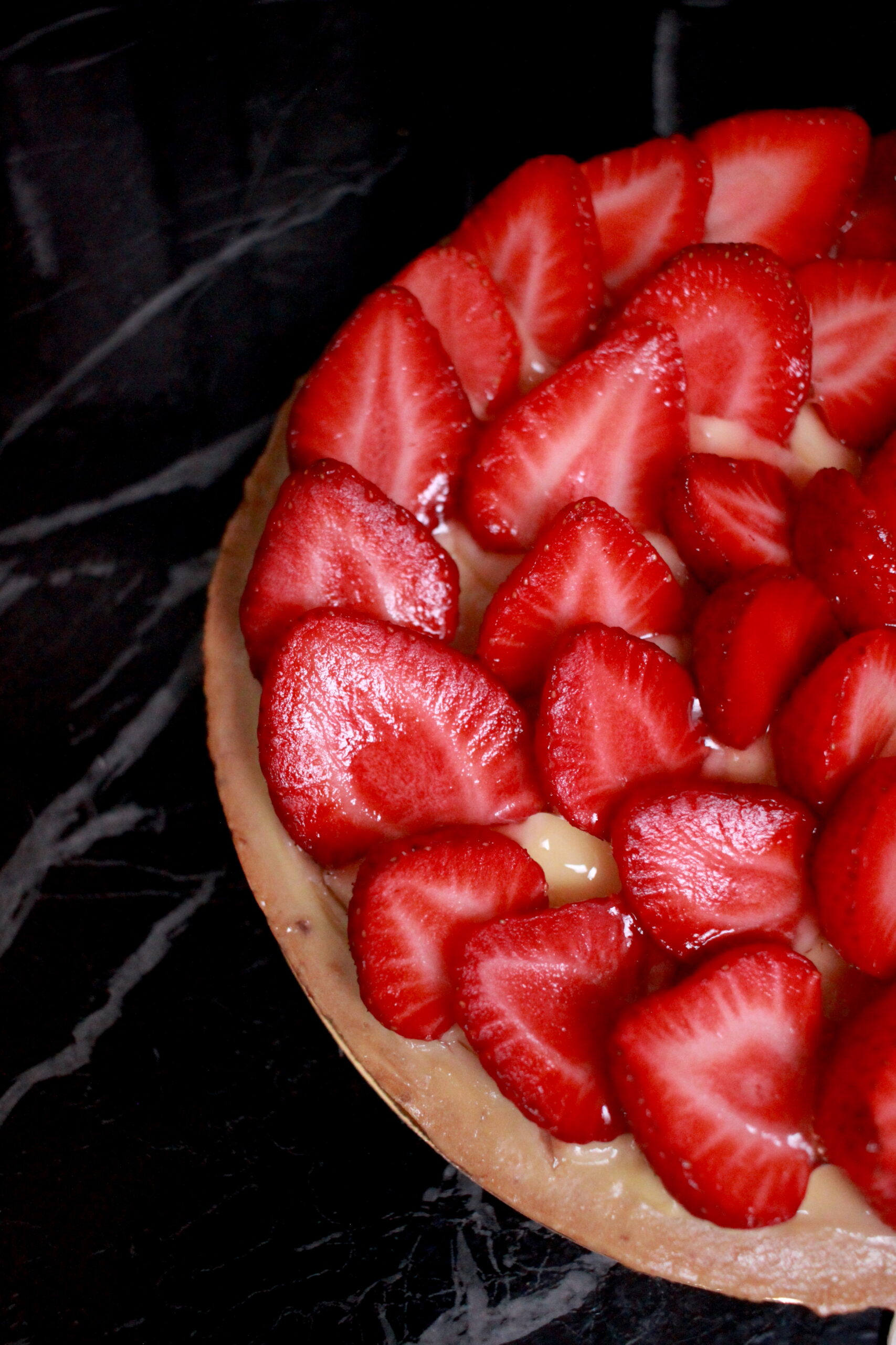 Tarte aux fraises Marbre noir