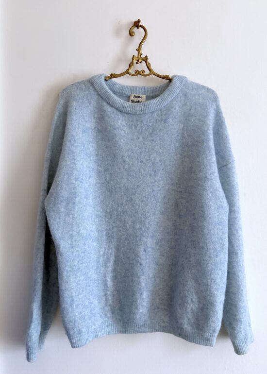 Acne Studios pastel blue Dramatic Moh knit sweater